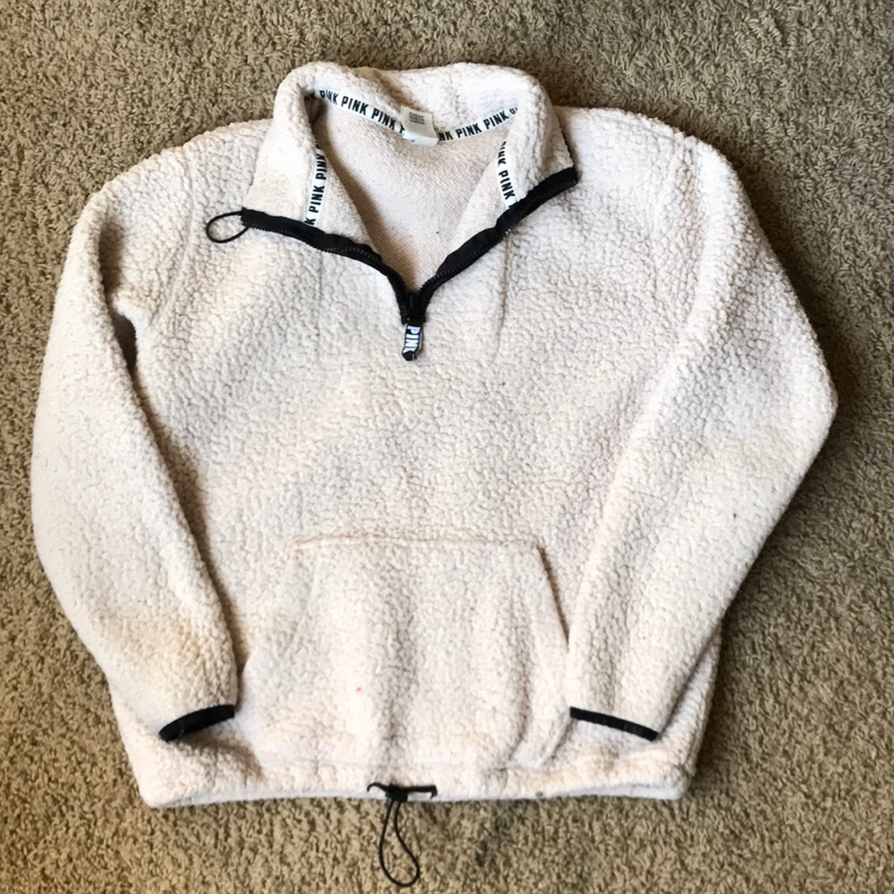 Pink Fuzzy Quarter-Zip Pullover